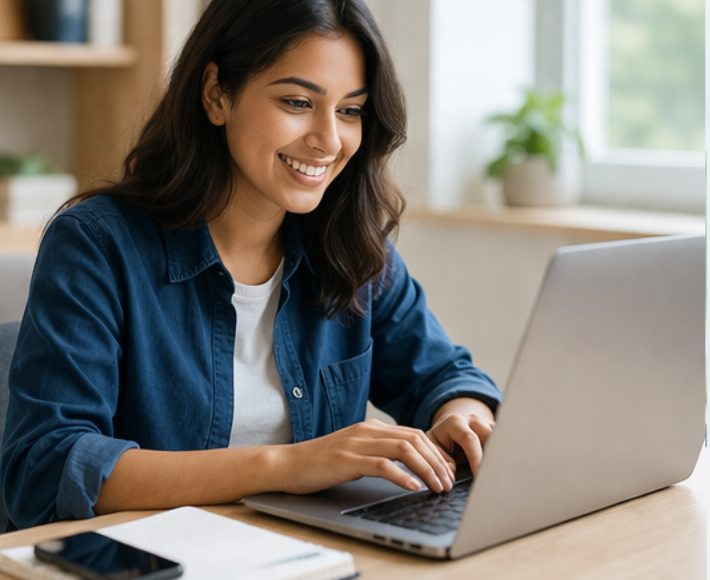Person using a laptop